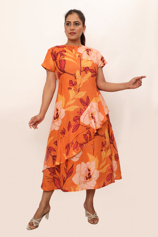 Athena Dress-Saumon Orange