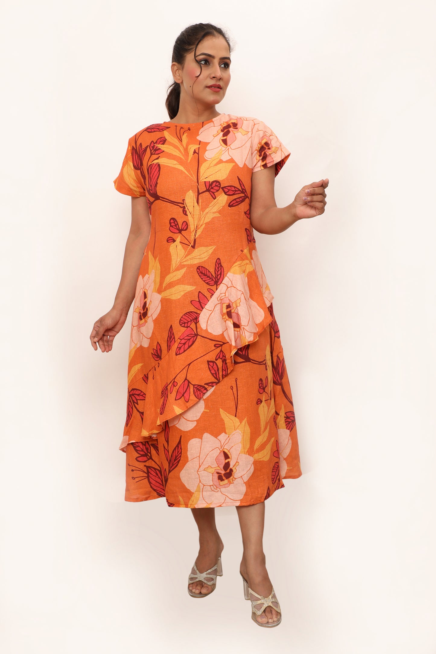 Athena Dress-Saumon Orange