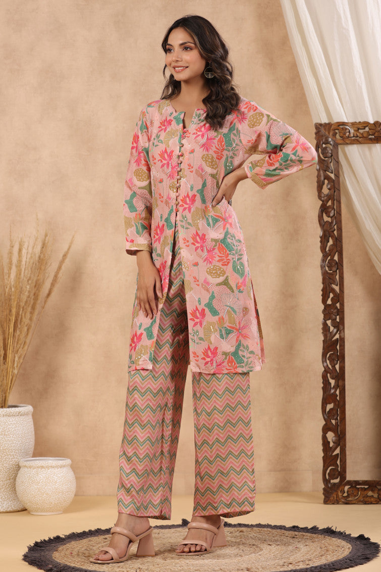 Aster Printed Muslin Co-ord Set