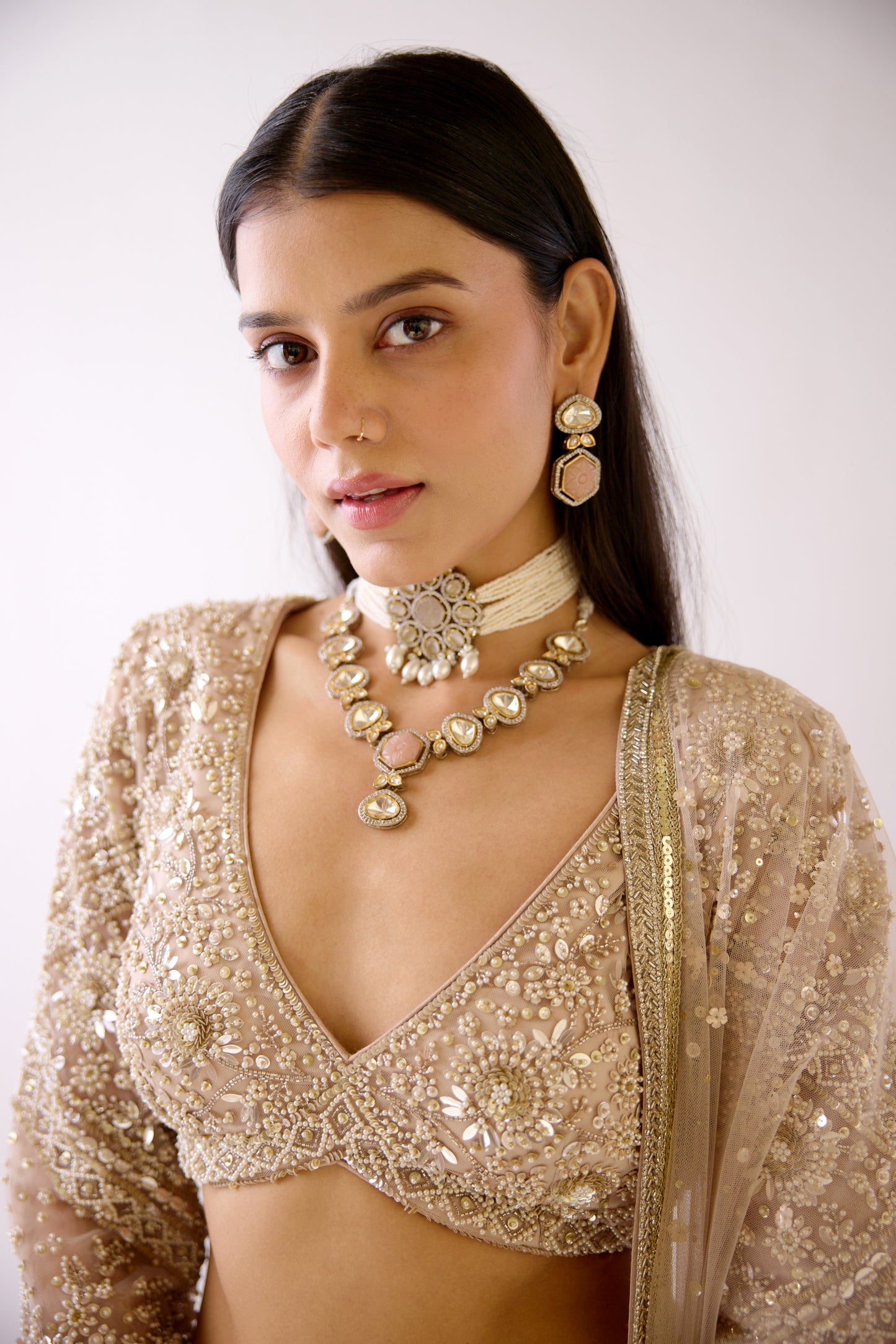 Stardust Champagne Lehenga