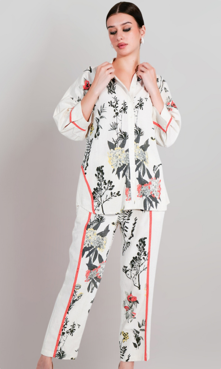 Off White Printed Co-ord Set